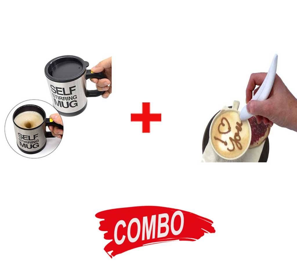 self Stirring coffee mug + Spice pen Coffee Designer - Combo Offer