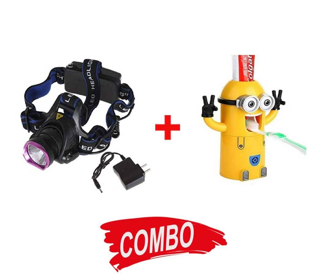 High power headlamp with adapter+Minion Wash Kit Combo