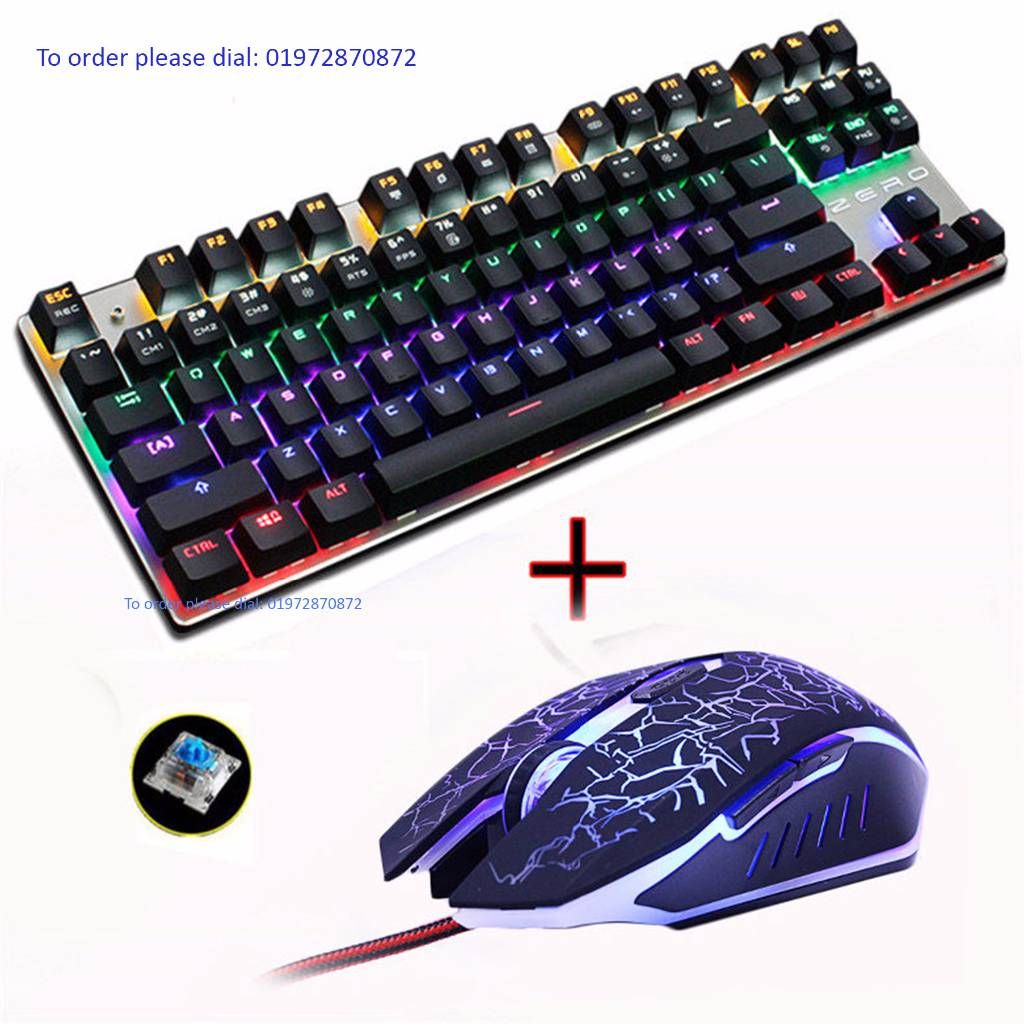 OS Tech LED USB Gaming Board+Gaming Mouse Combo 