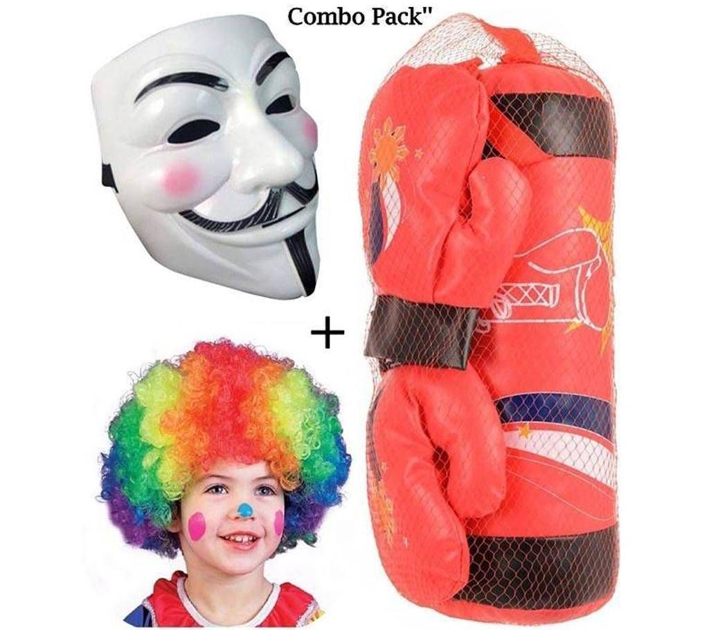 Vendetta Mask,Kid's Boxing Bag & Gloves, Colorful wigs 