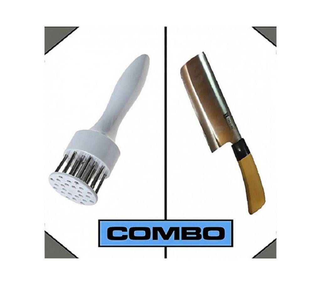 Meat Tenderizer + Meat Cutter Knife Combo