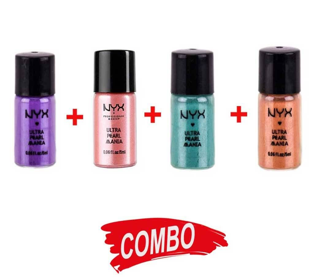 NYX Loose Pearl Eye Shadow - True Purple Pearl+NYX Loose Pearl Eye Shadow - Nery Pink Pearl+NYX Loose Pearl Eye Shadow - Turquoise+NYX Loose Pearl Eye Shadow - Orange Combo Offer 