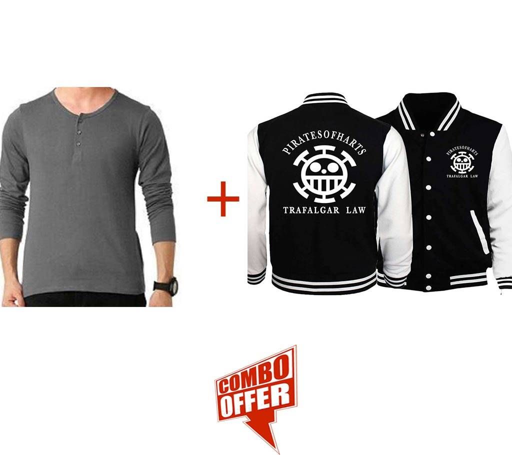 Mens Winter Jacket -Pirets of harts - OKB + Full Sleeve T shirt Vol 1 - 20 - DFW Combo Offer 