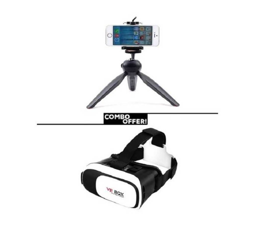 Combo of Mini phone holder and VR box 
