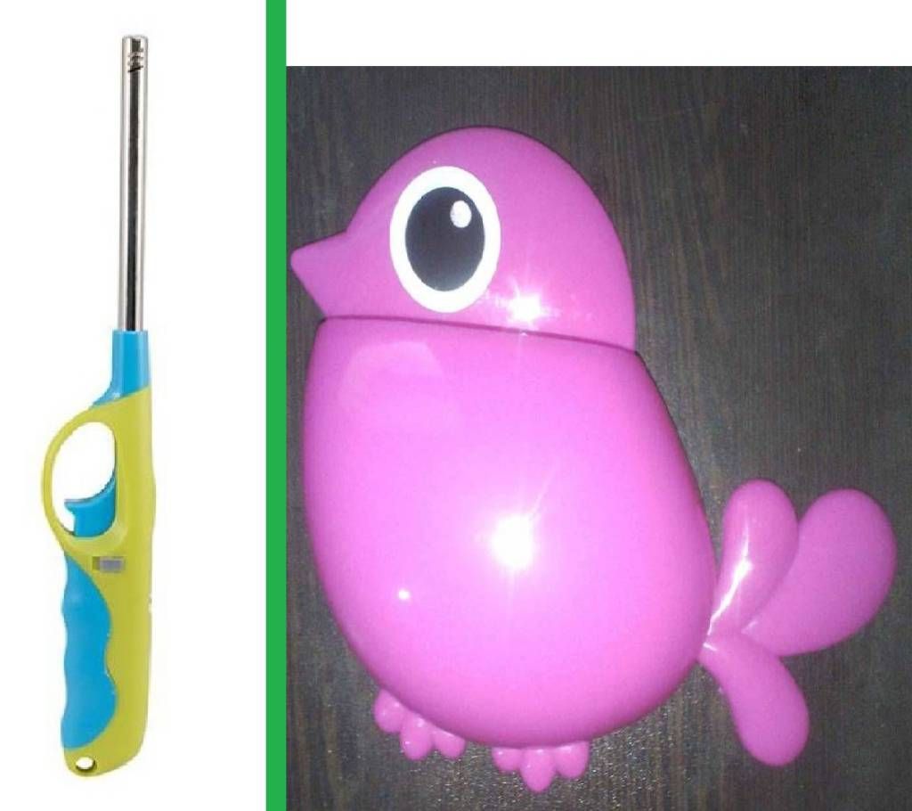 Kitchen Gas Lighter & Bird Toothpaste Tooth brush Combo