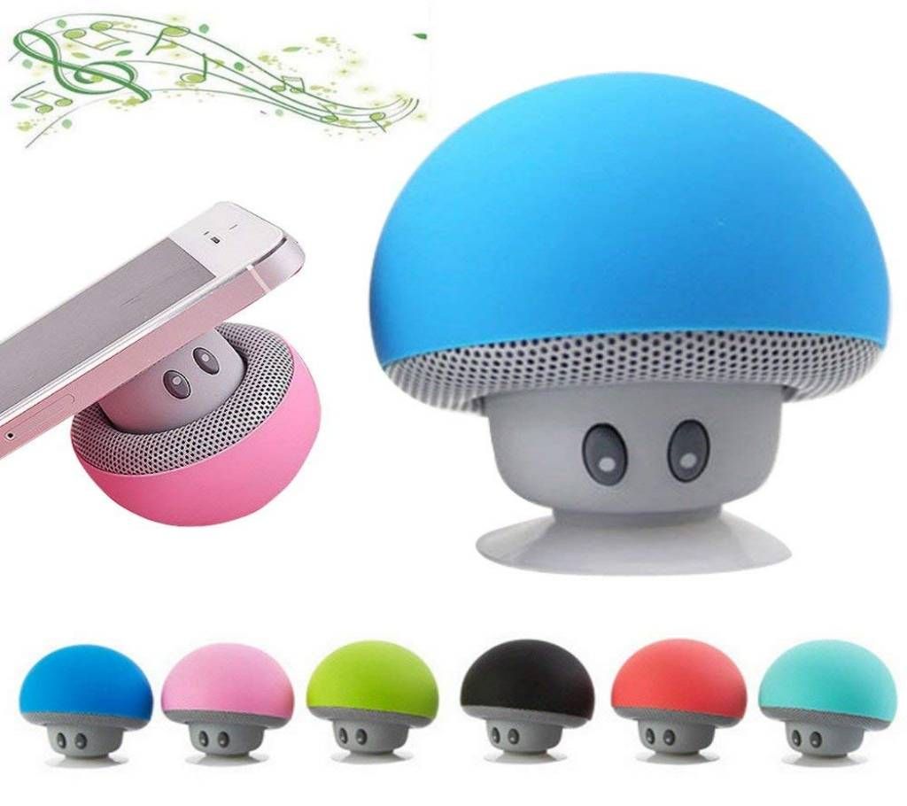 Mini Waterproof Mushroom Bluetooth Speaker With Suction Cup Holder 
