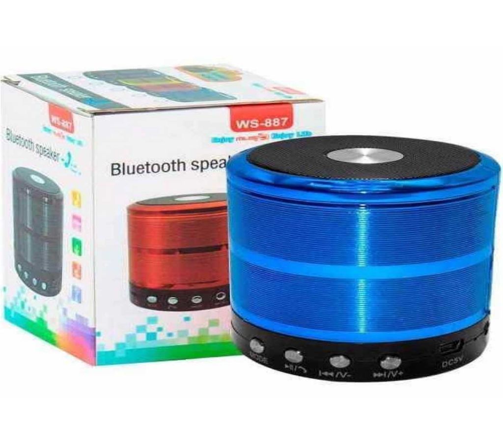 Portable Cylinder Button Control Stereo Music Wireless Bluetooth Speaker WS-887