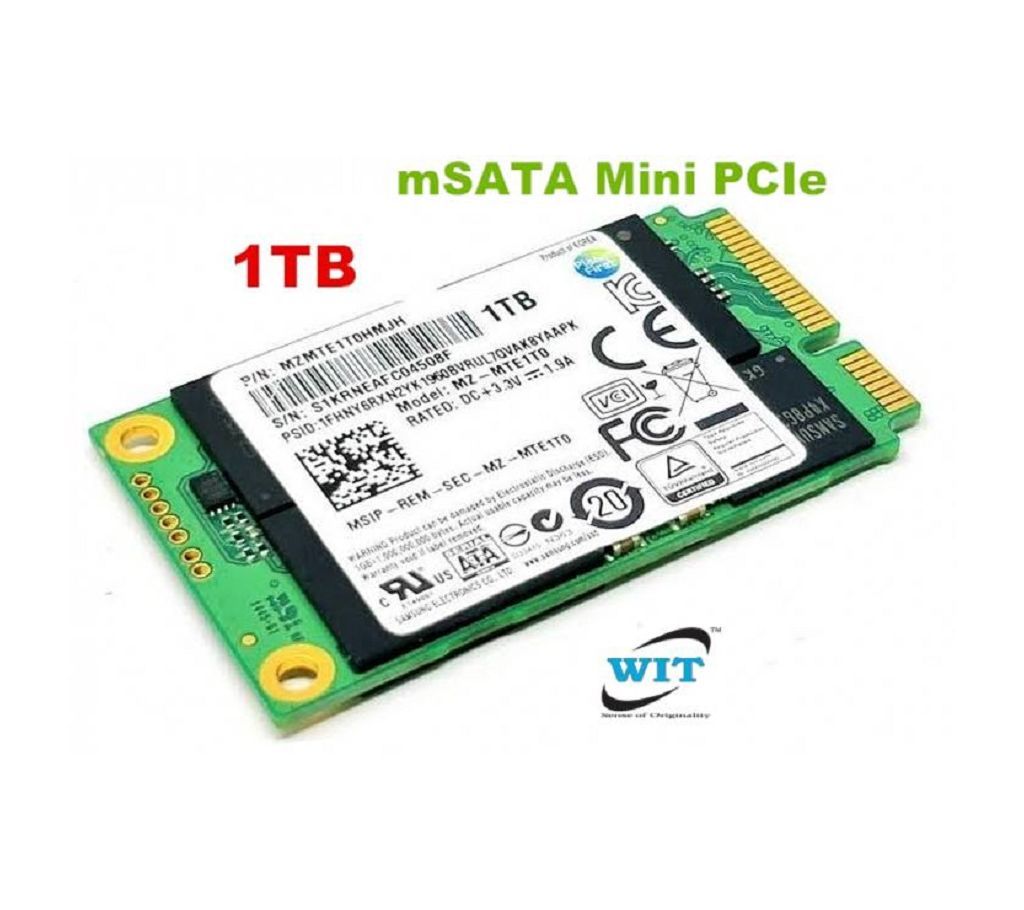 1TB mSATA Mini PCI-E internal Solid State Drive (SSD) 30*50mm Samsung PM851 Series TLC for Laptop, Server, Desktop and many more