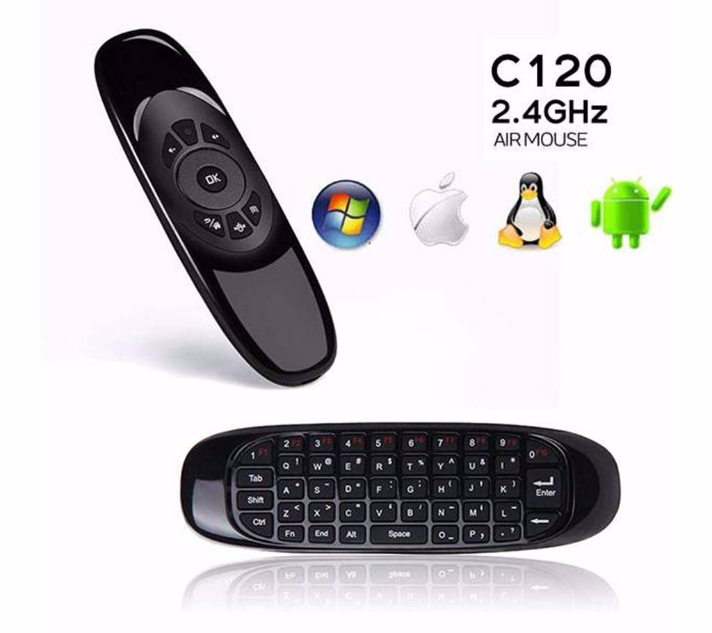 C120 2.4GHz Mini Wireless Air Mouse with Key- Board