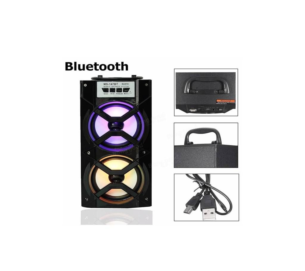MS-147BT Portable Outdoor Bluetooth Wireless Super Bass Speaker USB TF AUX FM Radio