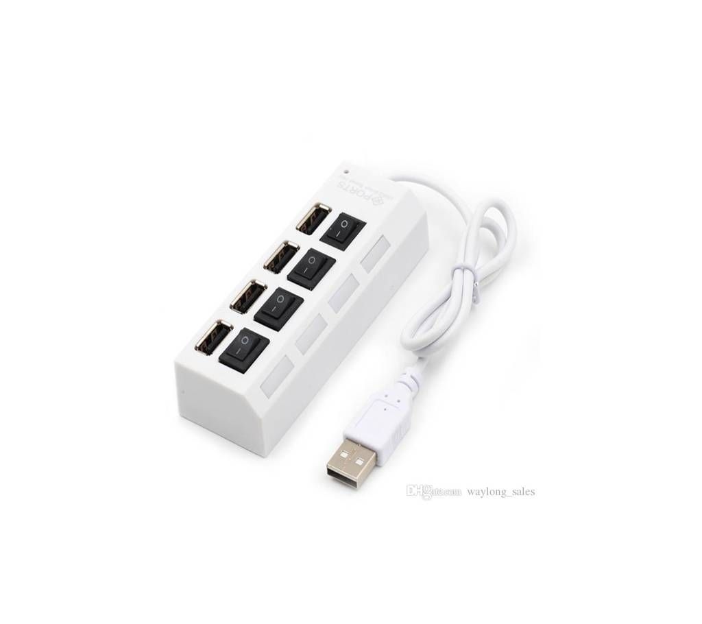 Computer and Laptop USB Hub 4 Port- White