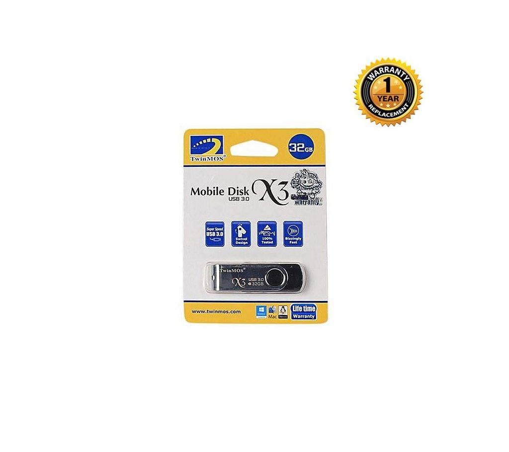 X3 Pendrive 32GB - Silver and Black