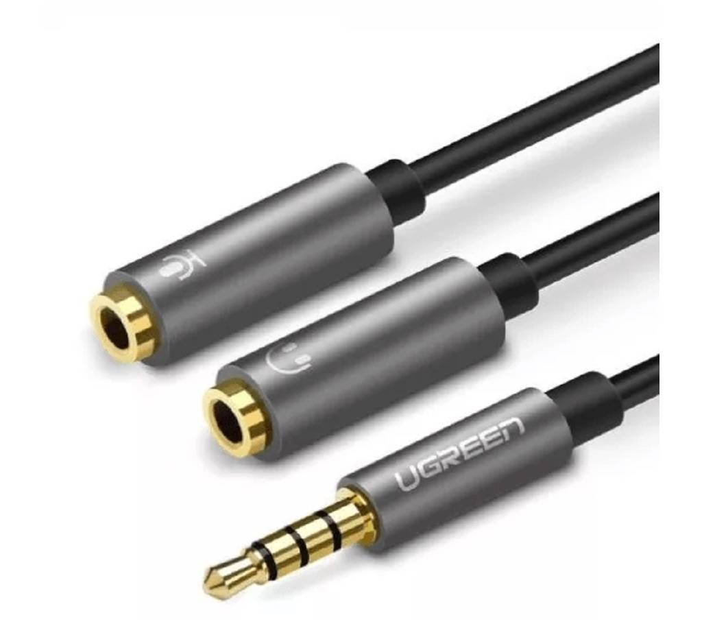 3.5mm Male to Dual 3.5mm Female Headset Splitter-Black