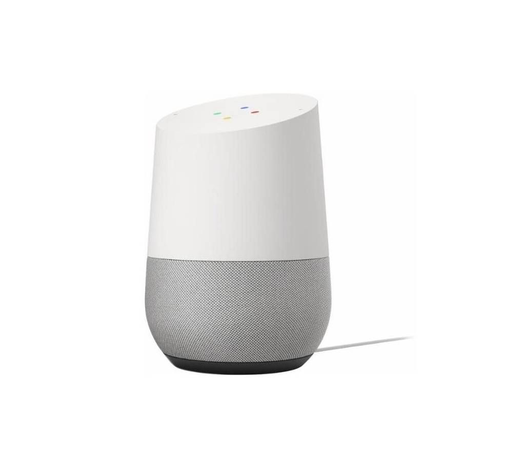 Google Home Wireless Voice Activated Speaker   White/Slate Fabric