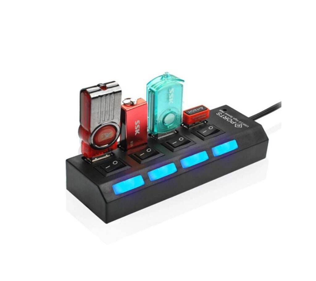 High Speed 4 Port USB HUB with ON/OFF Switch
