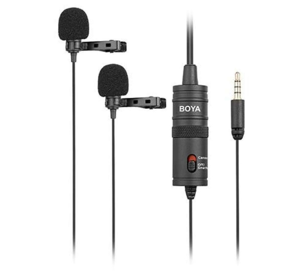 Boya BY-M1DM Dual Omni-directional Lavalier Mic - Black