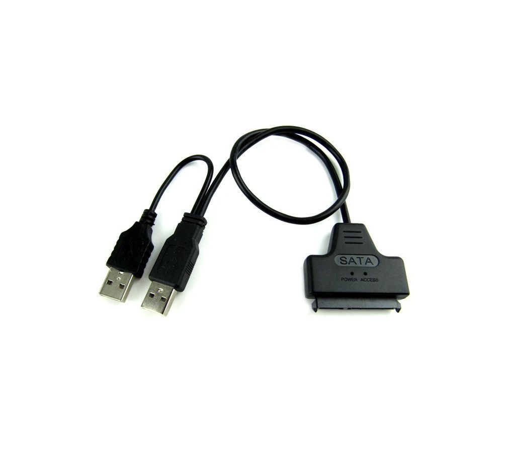 USB 2.0 to Sata 7+15 Pin 2.5" Converter Adapter Cable w / 2.5" Hard Drive HDD Case Box For Laptop