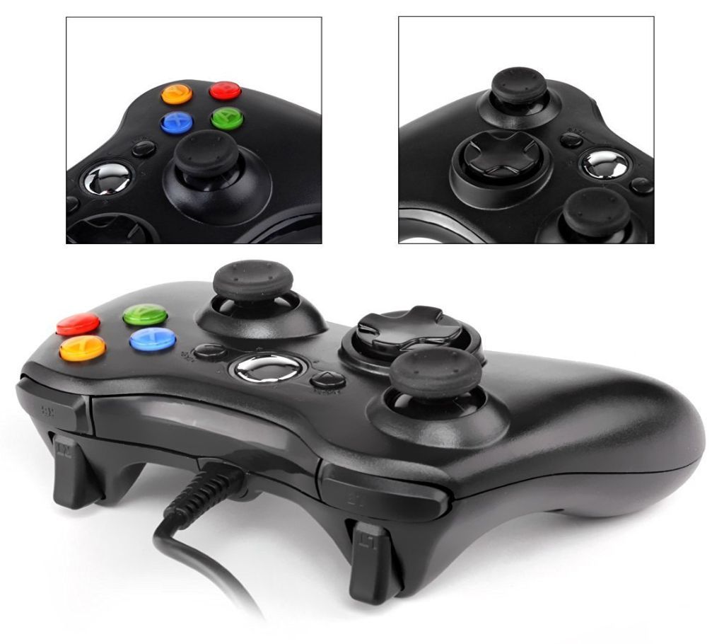 Wired USB PC Gamepad Vibrating Joystick for Computer Xbox Style  Black  BCL