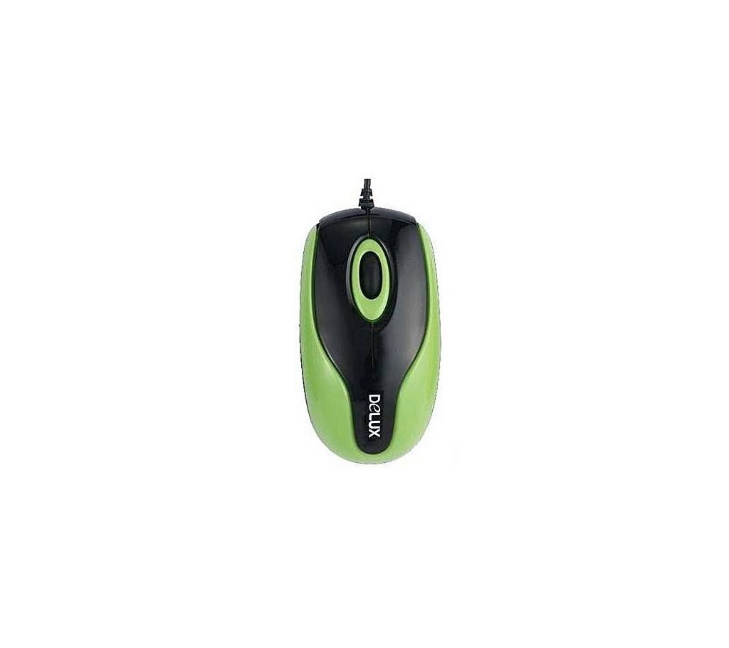 Delux Optical Mouse - Black and Green