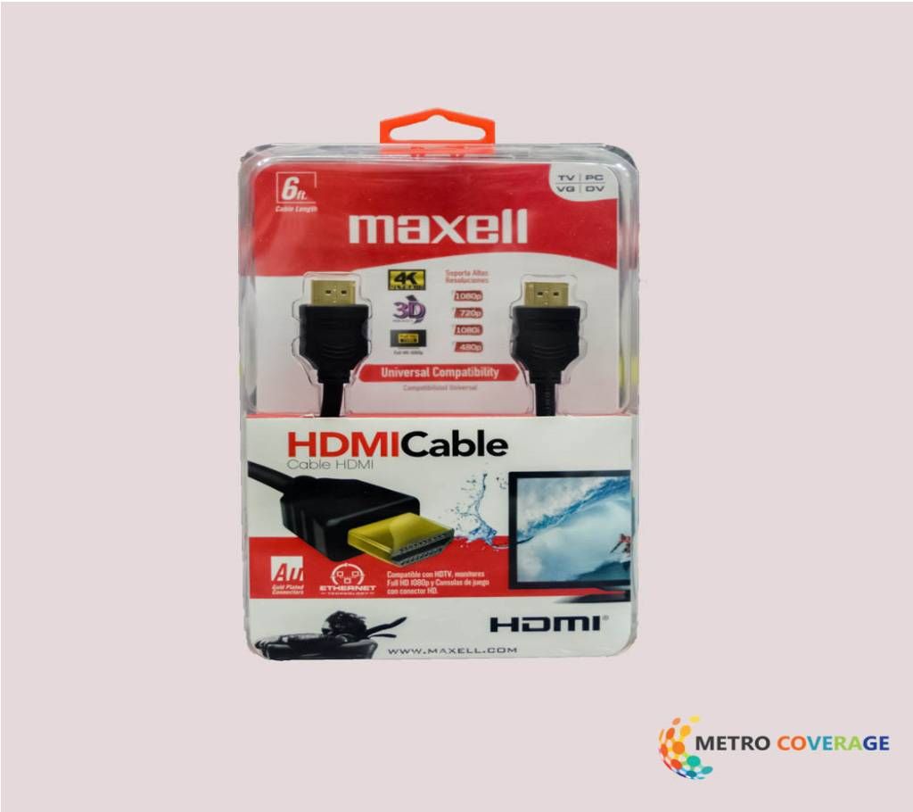 Maxell HDMI710-6ft1.4v Slim Cable