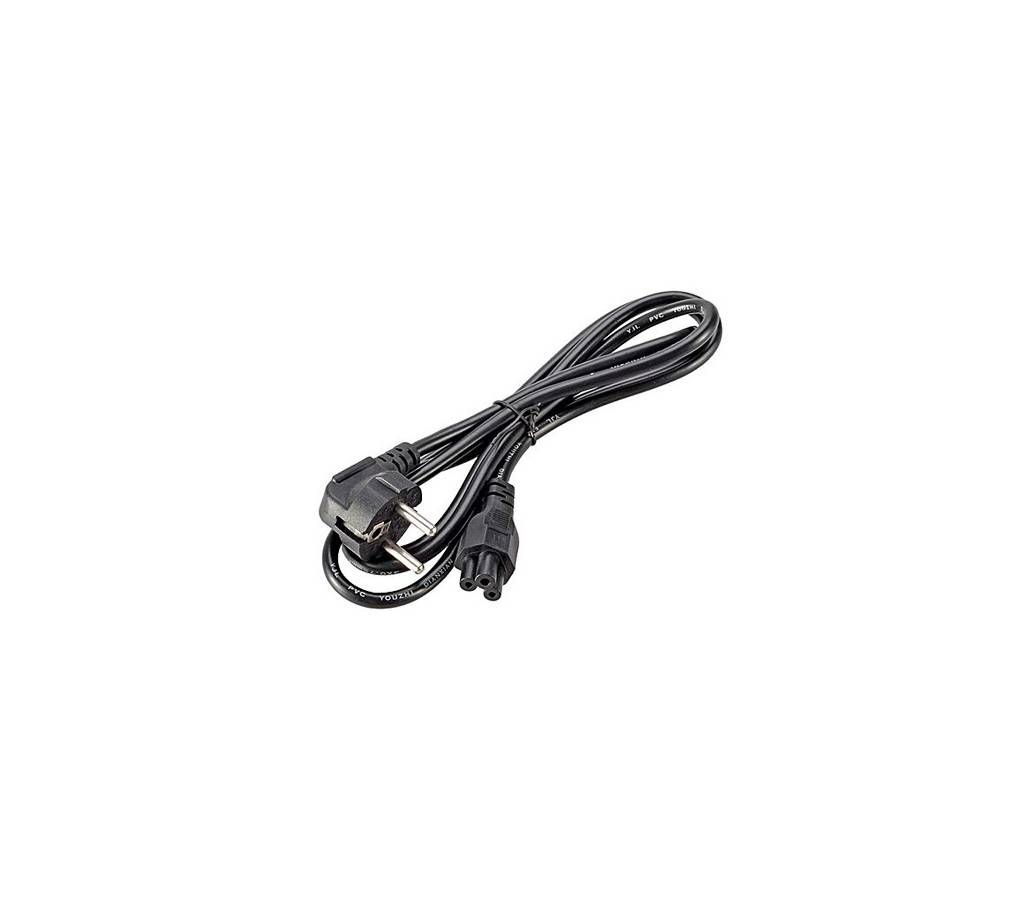 2 Pin Laptop Adapter Power Cord Cable - Black