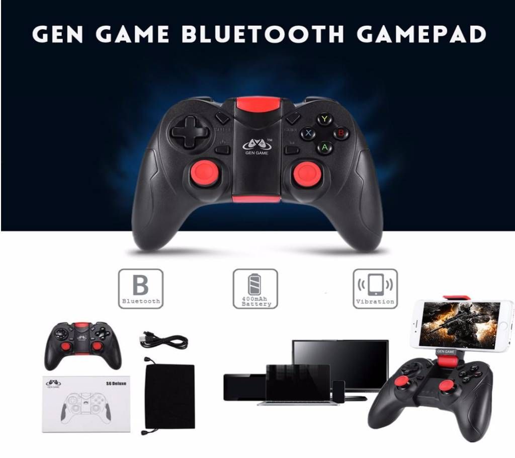 GEN GAME S6 Deluxe Wireless Bluetooth Gamepad Joystick $Compatible with iOS Android Smartphone Tablet Smart TV 
$TV box