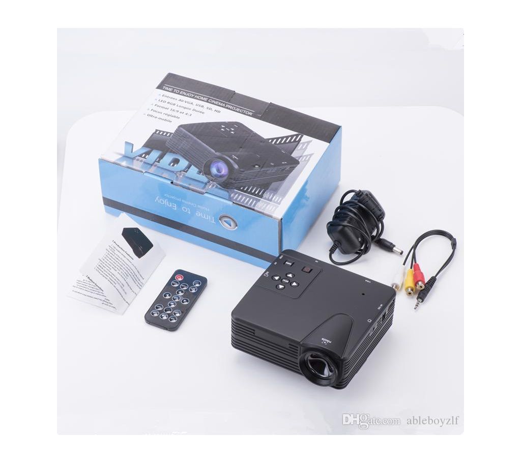 H80 1080P HD LED Mini Projector Home Theater Digital Cinema USB TV VGA SD HDMI