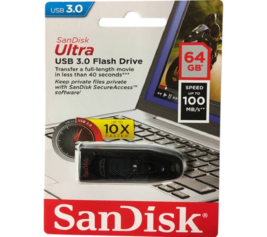 SanDisk 64GB USB 3.0 Flash Drive r100 MB/s