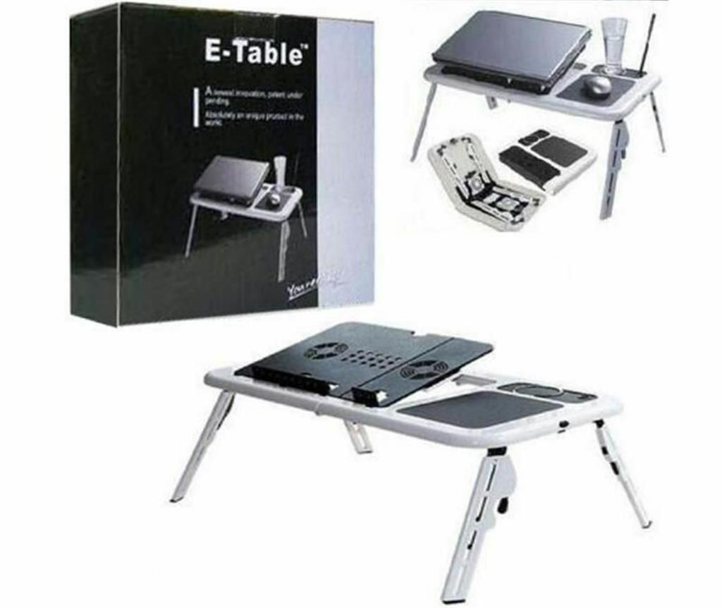 Laptop e-table with double cooling fan