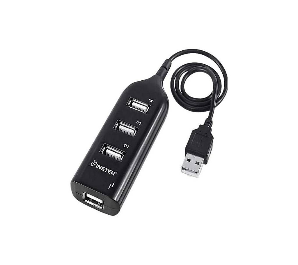 4-Port High Speed USB 2.0 Multi Hub - Black