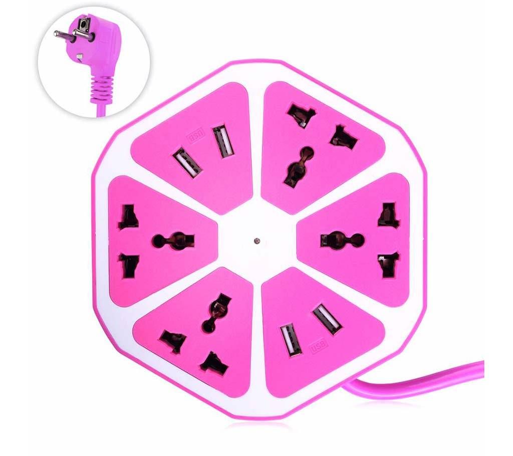 Hexagon multi plug with  8 ports usb  
