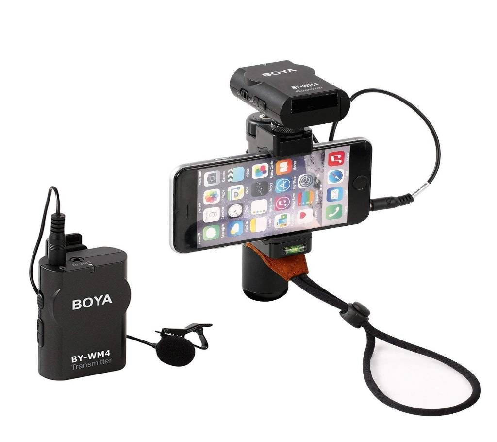BOYA BY-WM4 Wireless Lavalier Microphone system for IOS Smartphone Tablet DSLR Camera Camcorder Audio Recorder