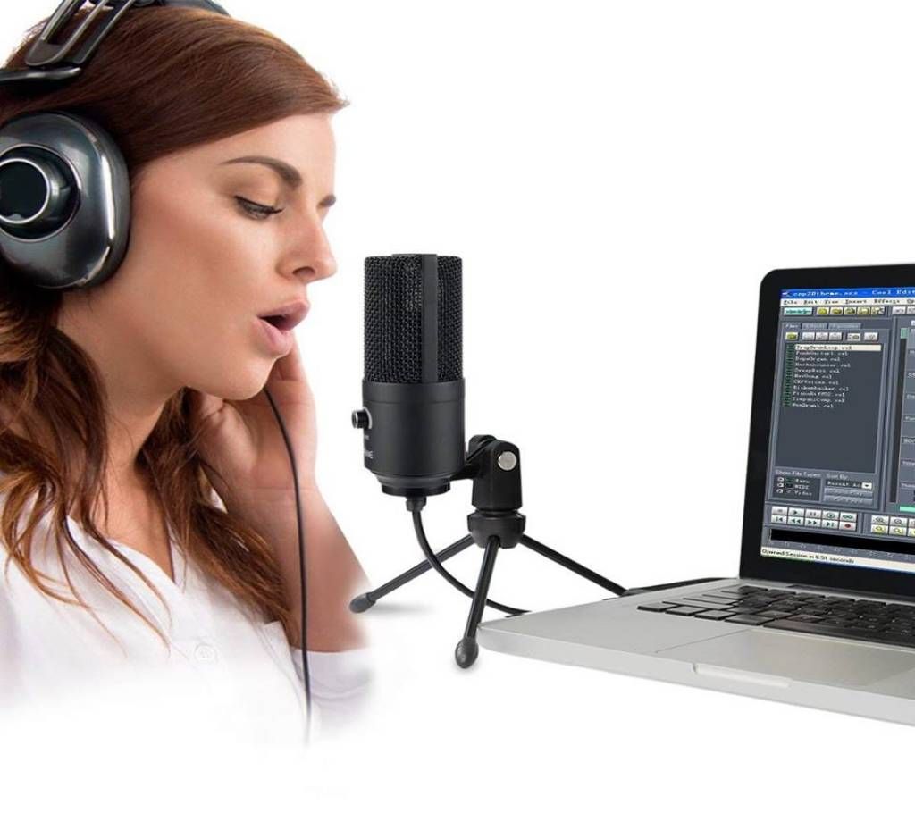 BM-100FX USB Powered Condenser Studio Recording Microphone with Noise Cancel and Echo Effect