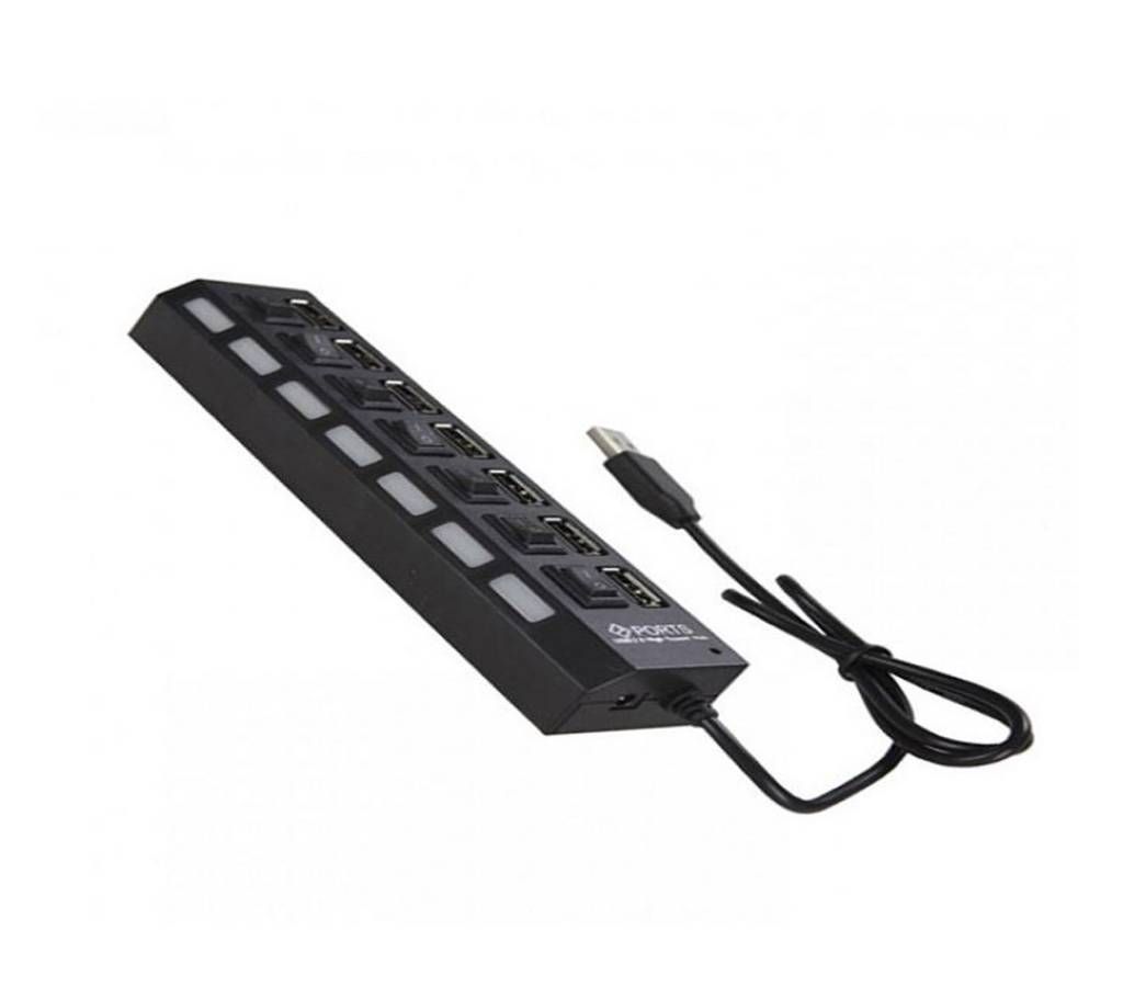 7-Ports USB Hub - Black