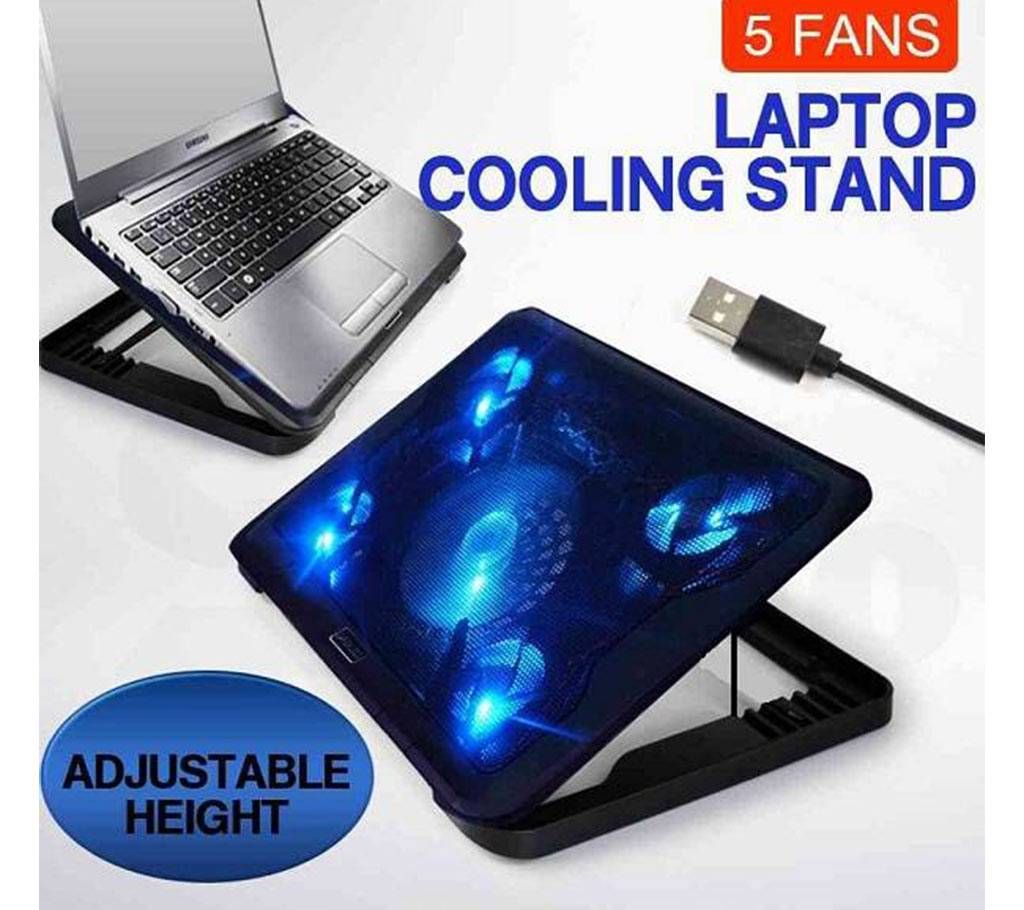 5 Fan Adjust Laptop Cooling Pad
