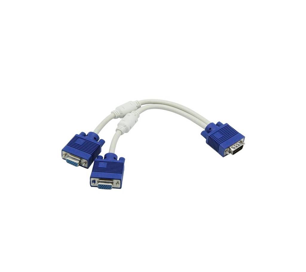 VGA Male to Double Female Monitor Y Adapter