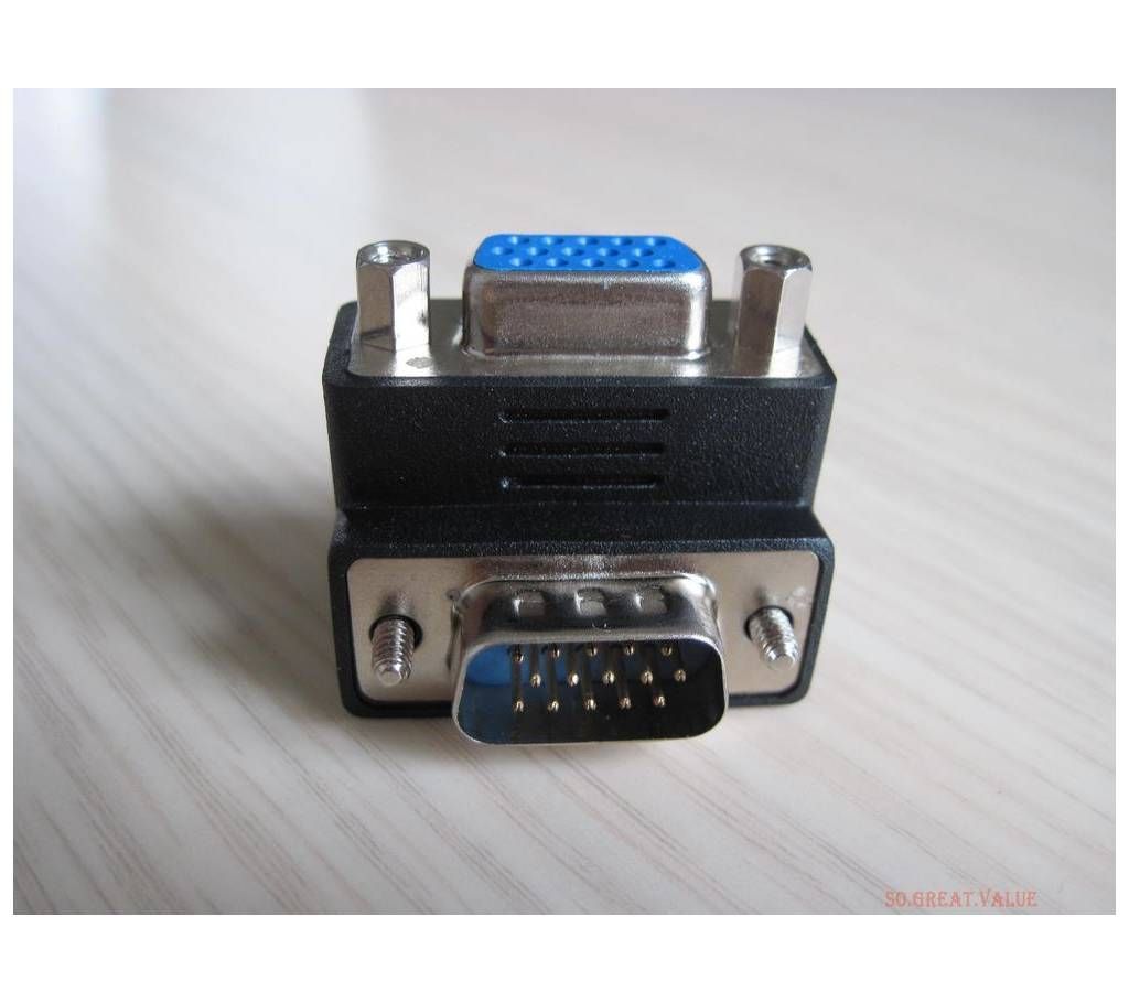 15pin VGA SVGA Male to Female Right Angle Adaptor