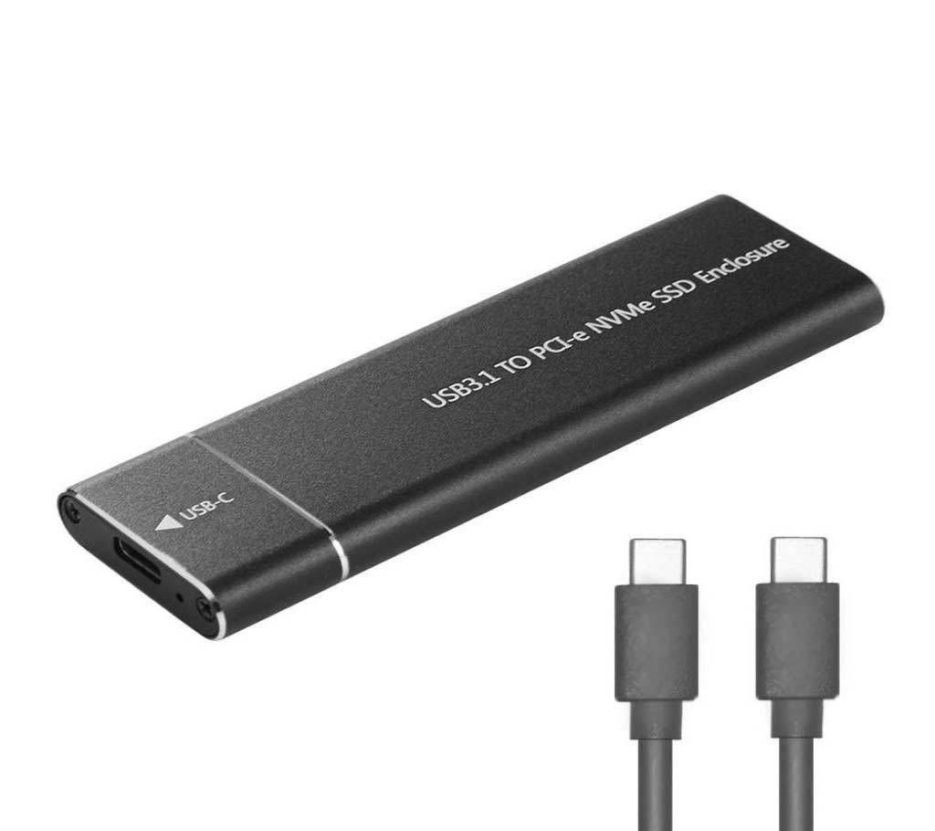 Type-C USB 3.1 NVME Solid State Hard Disk Case 10Gbps PCI-e Enclosure