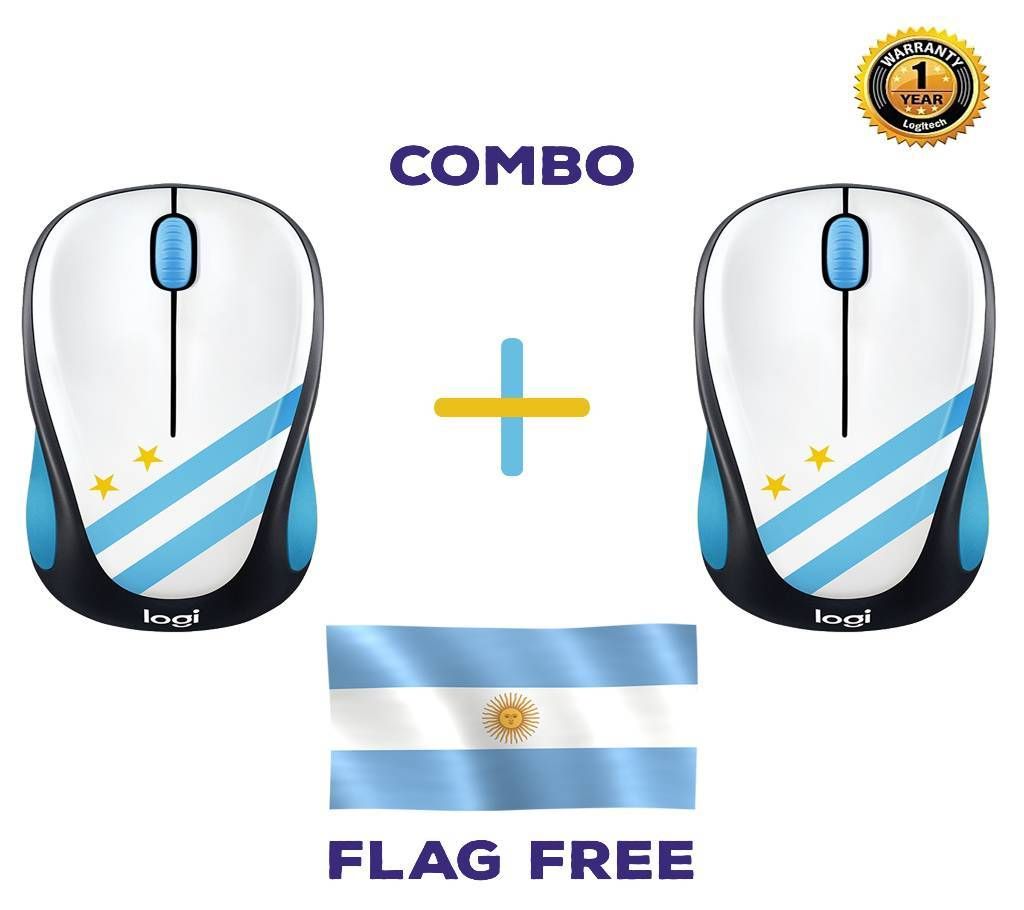 Buy 2 Logitech M238 - Argentina Wireless Mouse Get Free 5 Fit / 3 Fit Flag