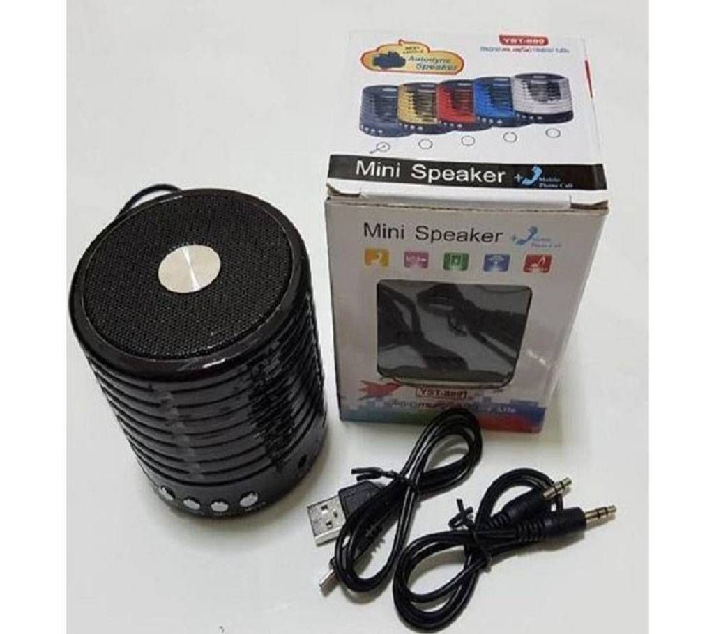 WS-887 Mini Bluetooth Speaker with FM Radio, Memory Card Slot, USB Pen- Drive Slot, AUX Input Mode