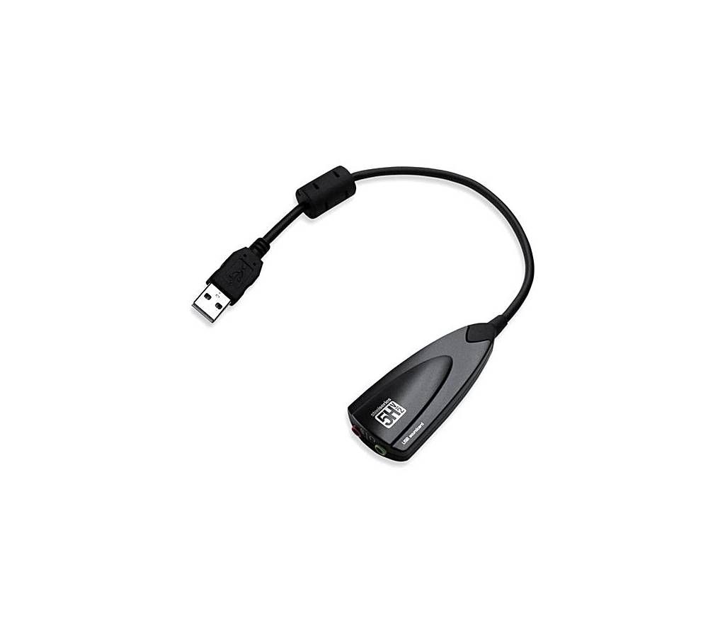 Beacon USB 3D Sound Card Adapter With Cable line - Black