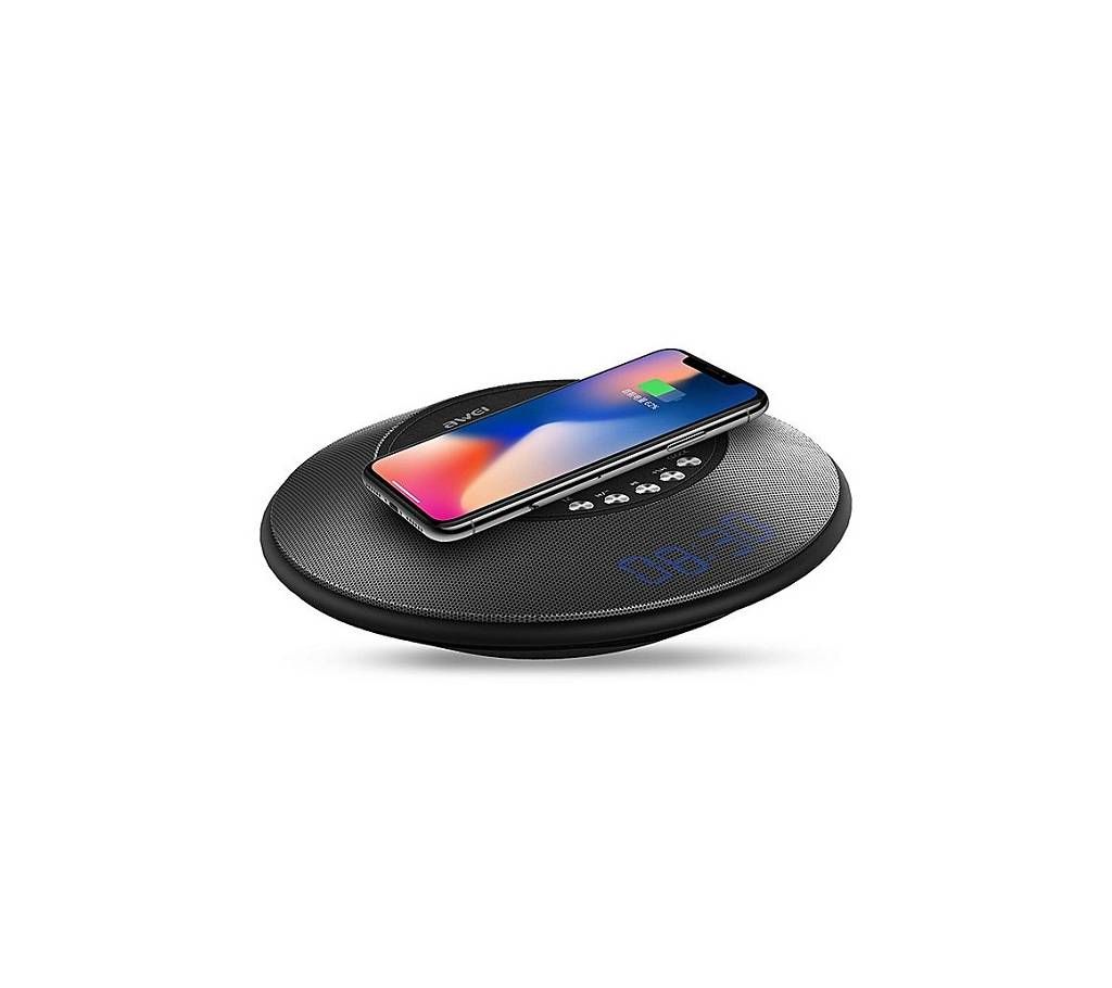 Awei Y290 Super Bass Portable Bluetooth Speaker with Wireless Charger - Black