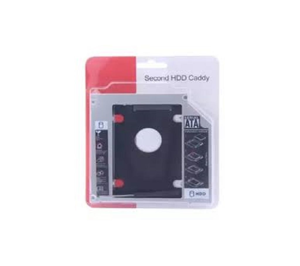 Storite Optical Bay 2nd Hard Drive Caddy, Universal for 9.5mm CD/DVD Drive Slot (for SSD and HDD)