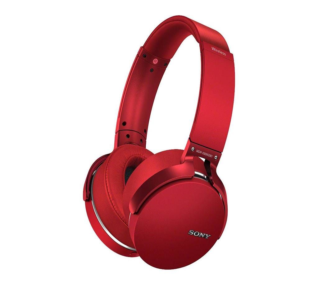 SONY MDR -XB950BT Over-the-Ear Extra Bass Wireless Blueooth With Sd Card Supported- Red