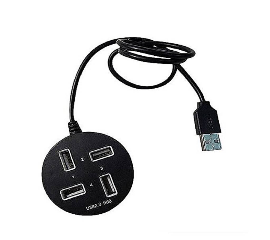 4 Port USB Hub USB 2.0 Round USB Splitter Box with Long Cable