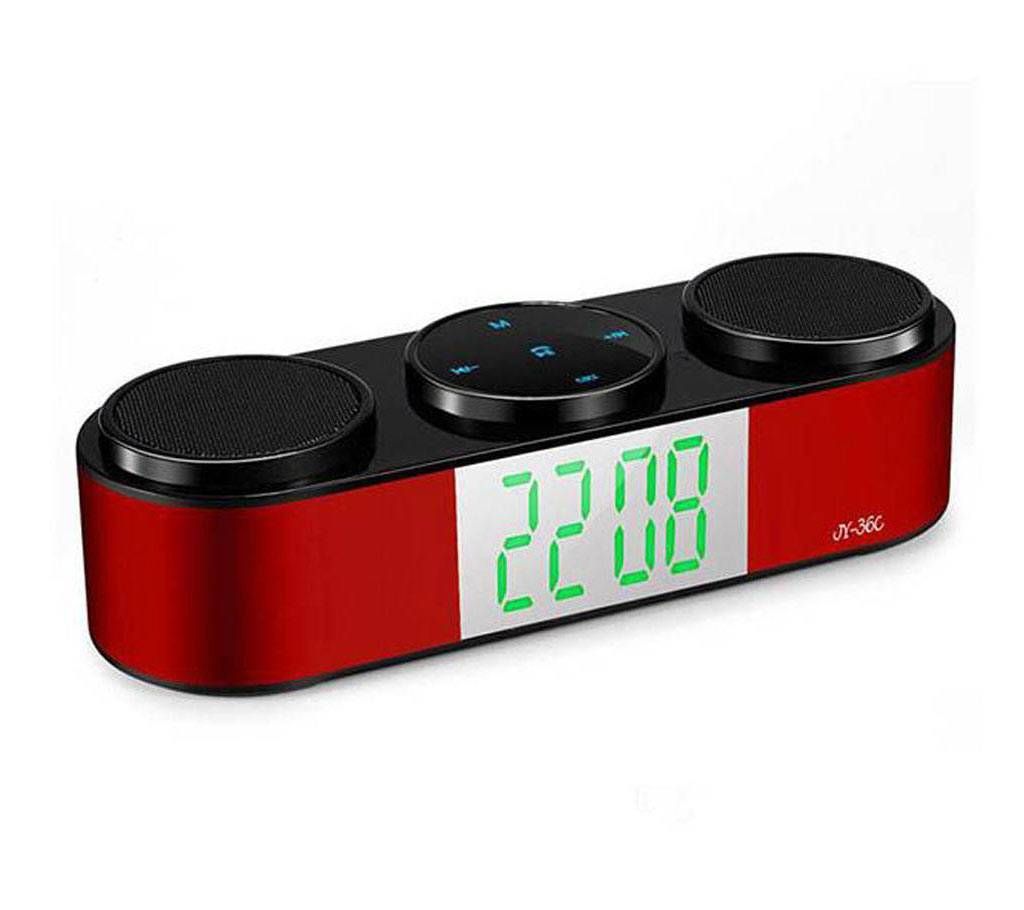 JY-36C - Bluetooth Speaker With Clock - Black & Red