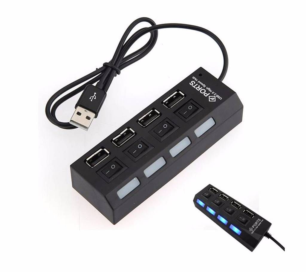 4 Ports USB Hub with Switch