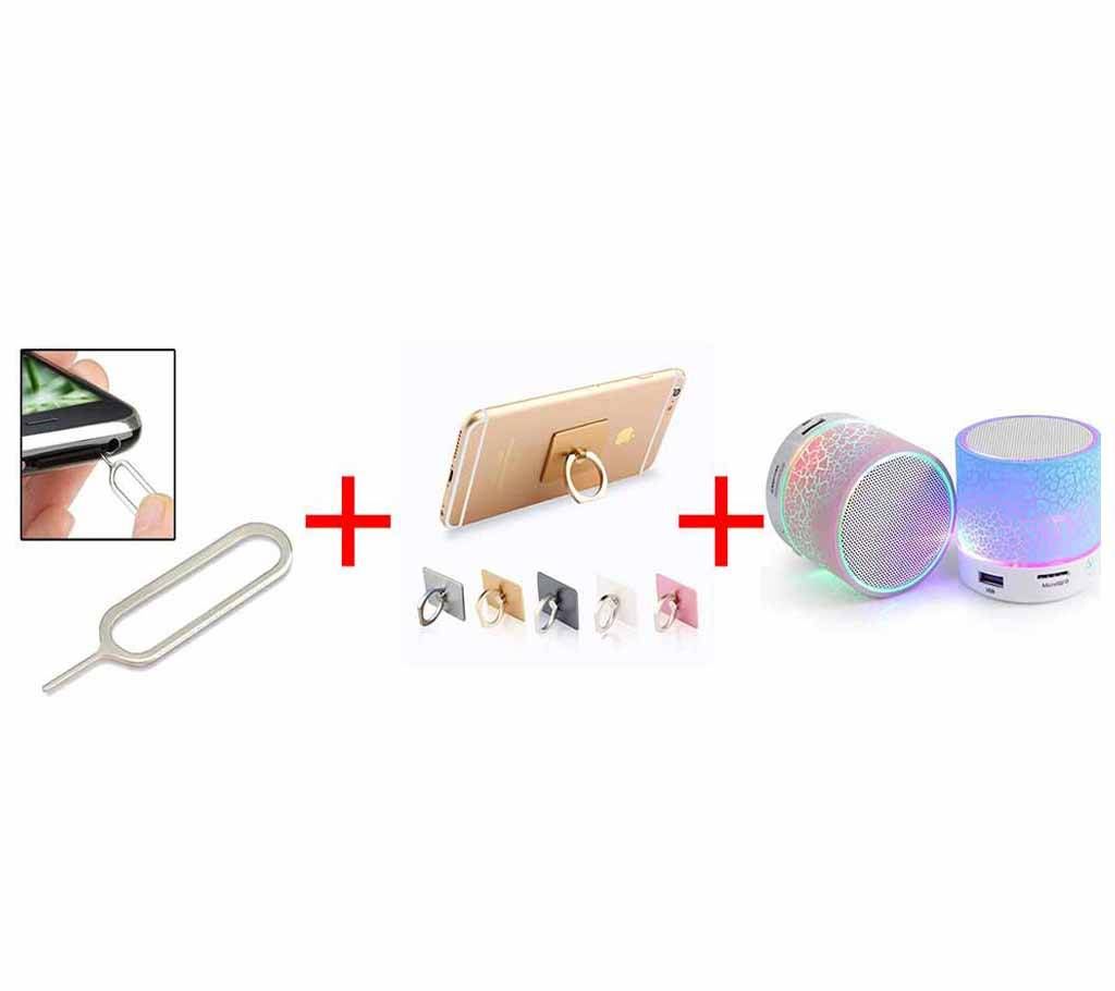 3 in 1 (Mini bluetooth speaker 1 pc+phone stand+Sim pin) 