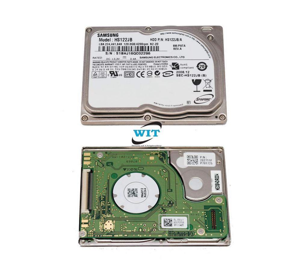 1.8 ZIF PATA 120GB ,Toshiba HS122JB HS122JC, MK1214GAH 5400/4200rpm Laptop Internal Hard Disk Drive