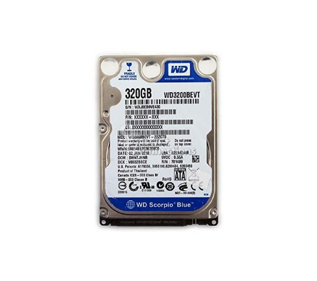 New Western Digital 320GB Scorpio Blue SATAII 5400RPM 2.5IN 8MB Bulk/OEM Hard Drive WD3200BEVT- Laptop HDD